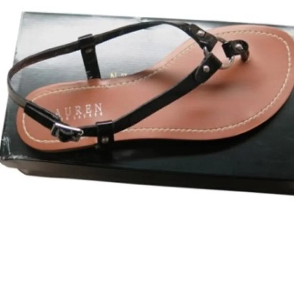 Ralph Lauren Black Aurelia Sandals 6